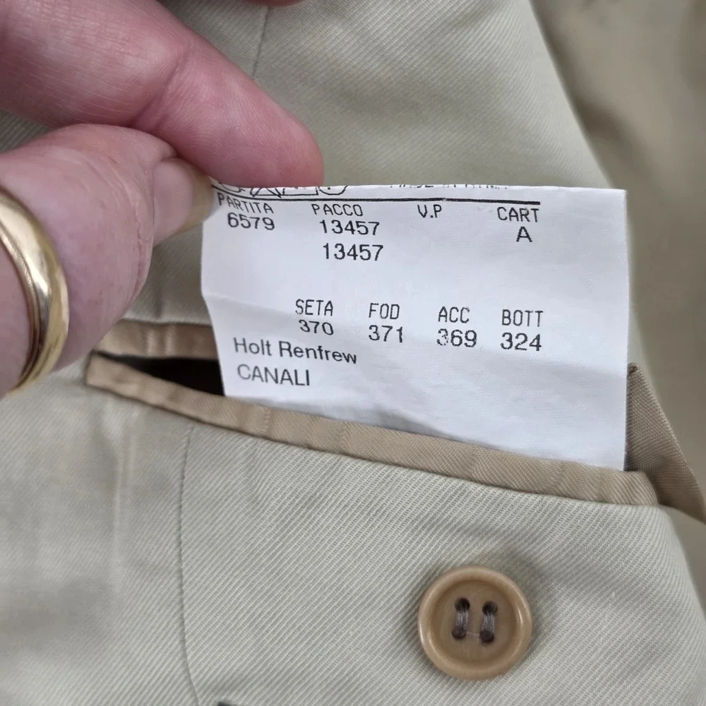 canali holt renfrew beige blazer cotton Men Sz 44 Unstructured